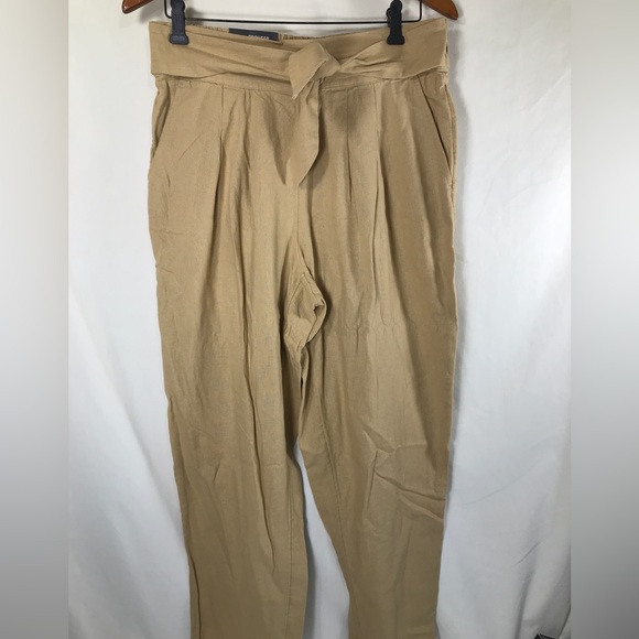 Who What Wear Mid Rise Ankle Tapered Trousers Tan Size Med Inseam 27 Women's NWT - Picture 1 of 8
